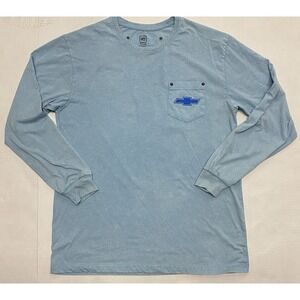 Men's Chevrolet Long Sleeve Crewneck T-Shirt - Light Blue Large
